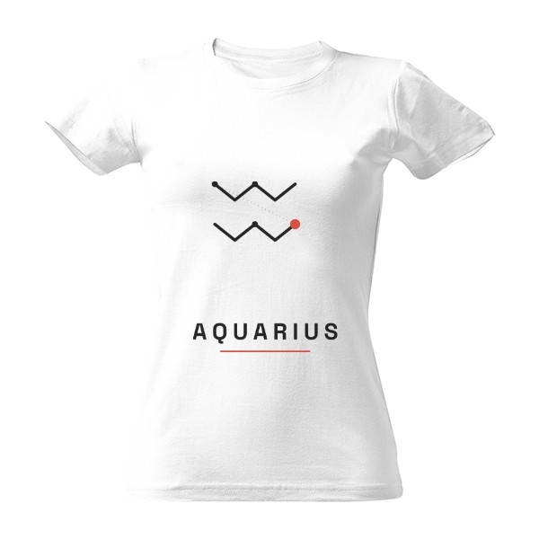 Tričko s potiskem Aquarius – znamení zvěrokruhu anglicky (dámské)