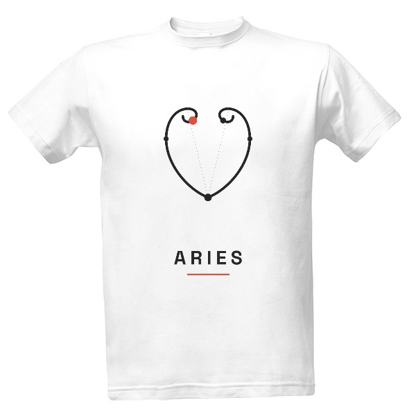 Tričko s potiskem Aries – znamení zvěrokruhu anglicky (pánské)