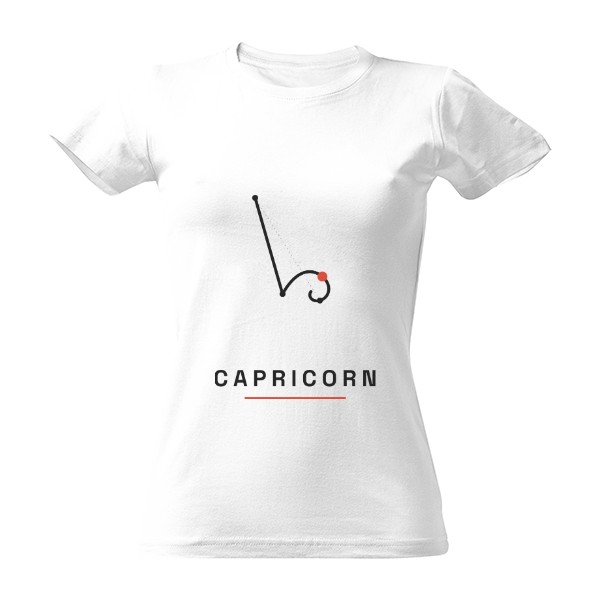 Tričko s potlačou Capricorn – znamenie zverokruhu po anglicky (dámske)