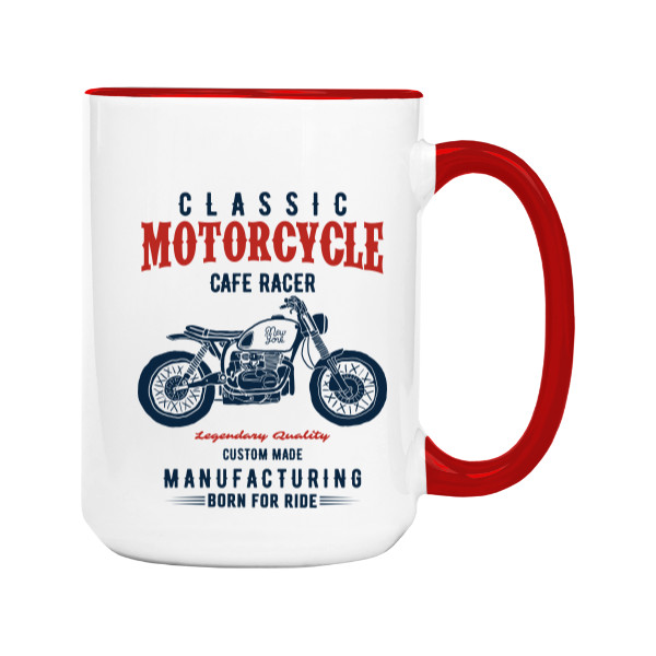 Mug big colourful Clsassic motorcycle