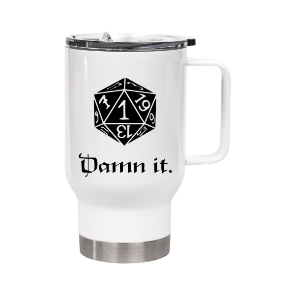 Thermo cup with handle DnD Dice - Damn it (cup)