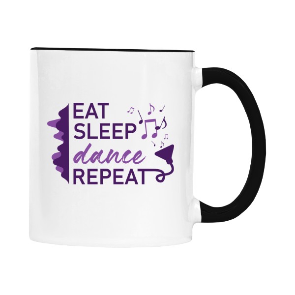 Cup colourful Eat, sleep, dance, repeat