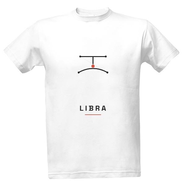 Tričko s potiskem Libra – znamení zvěrokruhu anglicky (pánské)