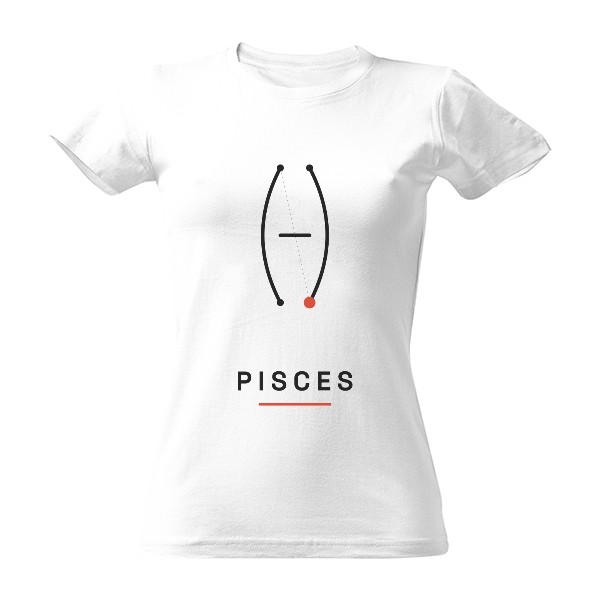 Tričko s potlačou Pisces – znamenie zverokruhu po anglicky (dámske)