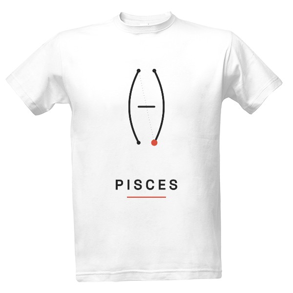 Tričko s potlačou Pisces – znamenie zverokruhu po anglicky (pánske)