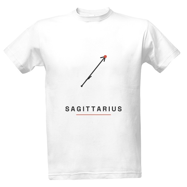 Tričko s potiskem Sagittarius – znamení zvěrokruhu anglicky (pánské)