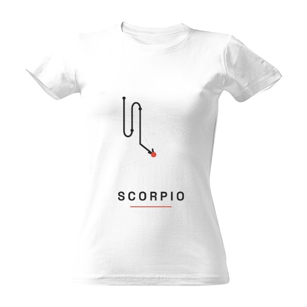 Tričko s potlačou Scorpio – znamenie zverokruhu po anglicky (dámske)