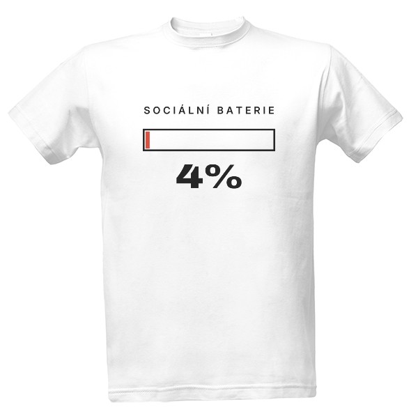 T-shirt Social Battery 4% (men)